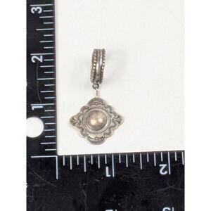 Sterling Silver 925 Dangle Charm Pendant Southwestern Scalloped Rope Bail